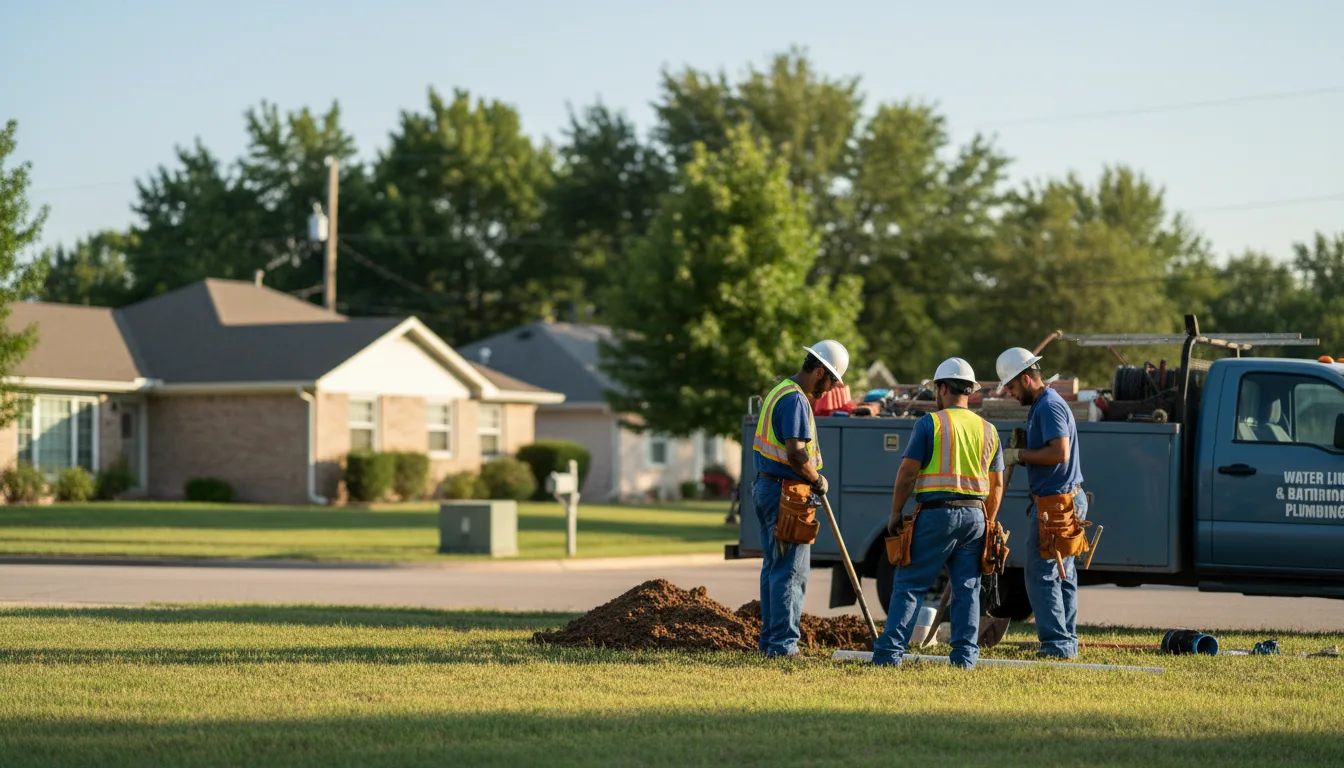 Residential water line and bathroom plumbing service in Portales, NM